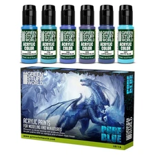 Paint Set - Blue - Airbrush Brush acrylic 17ml Blue tones Hobby paint wargames