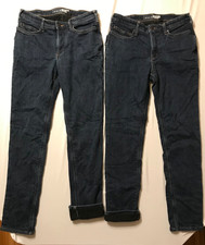 Carhartt Womens FLEECE LINED Jeans sz 8 TALL relaxed fit TWO PAIRS Excellent