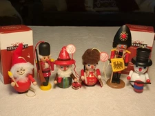 Lot Of  6 Wooden Steinbach Germany Christmas Ornaments Soldiers Santa Woodsman