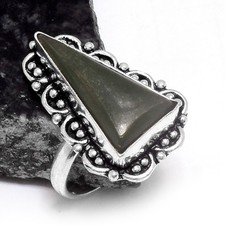 Green Aventurine Ethnic Handmade Ring Jewelry US Size-8.5 R-505