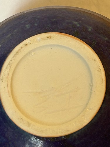 Vaso vintage iridescente Raku Ikebana firmato - Foto 9 di 9