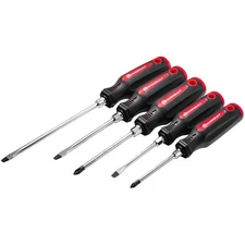 Powerbuilt 5 Piece Screwdriver Set with Double Injection Handles - 646181