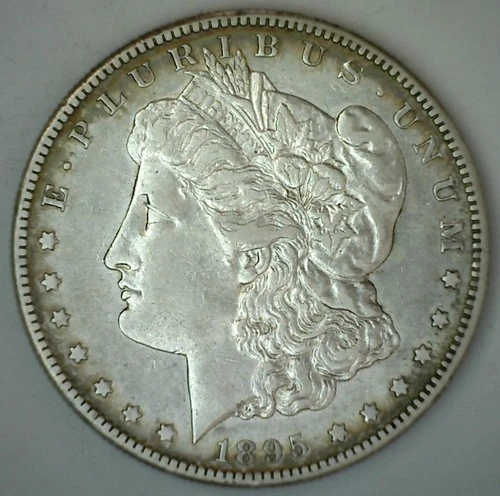 1895 S Morgan Silver Dollar $1 US Coin San Francisco XF Circulated Bag Marks