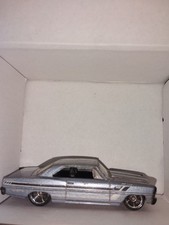 2012 Hot Wheels 1966 Chevy Nova Metallic Grey w/ Pin Stripe Accents