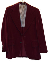 DEEP BURGUNDY VELVET 2-Button Blazer Women's Medium