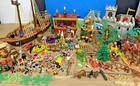 Huge Vintage Retired Mixed Medieval Pirate Ship Lot Playmobil Unimax Britains