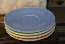 Vintage Hazel Atlas Pastel Moderntone Little Hostess Childrens Tea Set Saucers