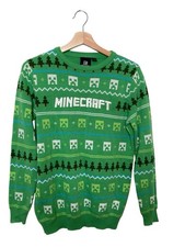 Minecraft Knitted Pullover Jumper For Kids Boys Long Sleeves 14 / 15 Yrs Old