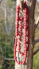 Garland Wooden Beads Strand Red 6'