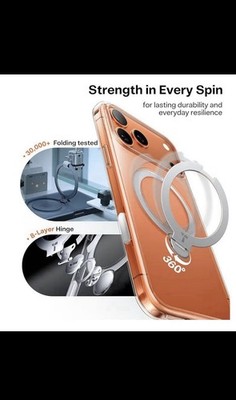 TORRAS Clear Case for iPhone 17 Pro Max, Kickstand, Magnetic, 360° Ring