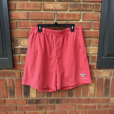 Columbia Men's PFG Water Shorts Trunks Red Large