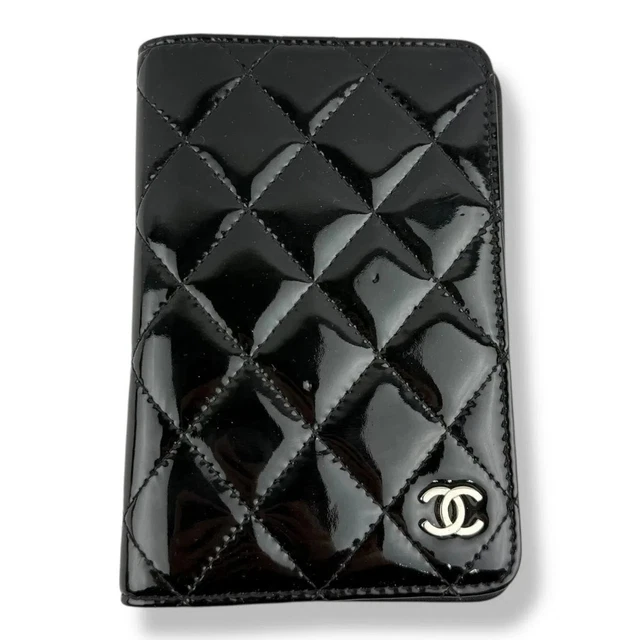 Chanel Agenda Black Patent Leather Wallet