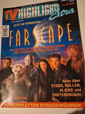 TV Highlights Magazin, 1/2001 mit Farscape + Star Trek Inhalt, Deutsch, wie neu