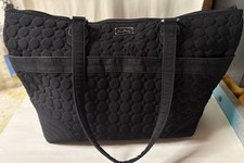 Vera Bradley Quilted Duffle Diaper Bag Black Floral Interior w/ Changing Pad