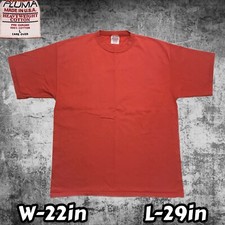 Vintage 90's Pluma Made in USA Short Sleeve Blank T-Shirt Faded Muted Red Sz LG