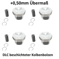 Kolben Set ÜBermaß +0,50 DLC Bolzen FüR Audi Seat VW 2.0 Tfsi CJX 06K107065C / 0
