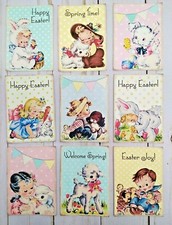 9 Retro Style Easter Handmade Pocket Letter Cards Scrapbook Crafts Parties
