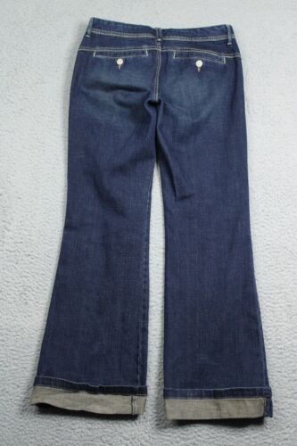 Old Navy Jeans Womens 2 Blue Low Rise Diva Bootcut Cuffed Washout Dark Indigo - Picture 11 of 12