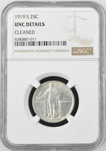 1919-S STANDING LIBERTY QUARTER ~ BOLD & FLASHY NGC UNC DETAILS!