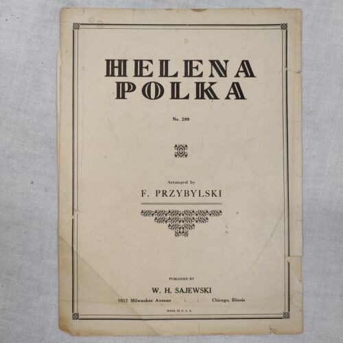 Rare 1937 Antique F. PRZYBYLSKI Helena Polka No. 299 Song Piano Sheet - Picture 4 of 24