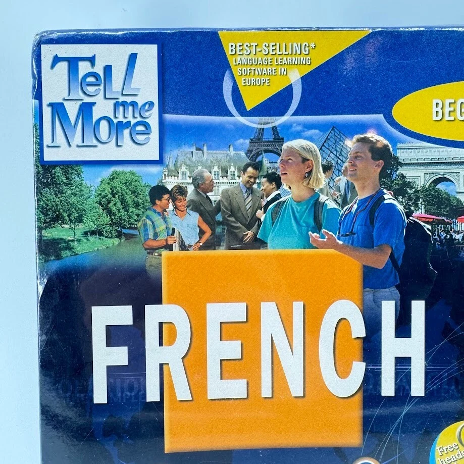 Tell Me More French: Beginner Level 1 Windows 98 Software w/ Headset NEW/SEALED - Image 2 of 4