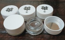5 Pack Circular 9ml Glass Concentrate Jars With White Lids / Child Resistant
