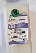TCT REPOINTED DRILLS RDX 5.95MM 0.2343" DIA 0.472" FLUTE LOT OF 10 