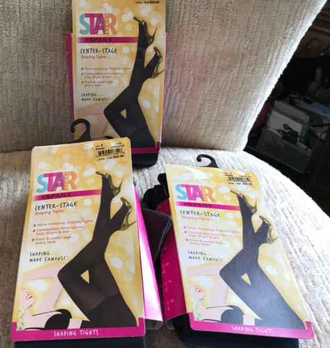 NEW STAR SPANX CENTER STAGE SHAPING TIGHTS SIZE E SOLID 3 NEW PAIRS GRAY NAVY - Picture 3 of 6