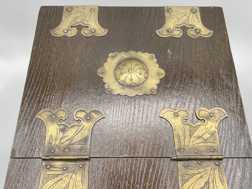 ANTIQUE CHINESE WOOD DRESSING BOX w/ MIRROR 12x9x6 1/2in” OLD - Picture 3 of 12