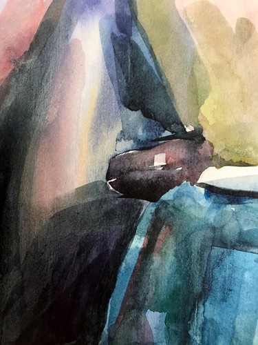 Watercolor Painting Breakfast Unknown Artist Unframed Original Art nAAA2781 - Picture 4 of 13