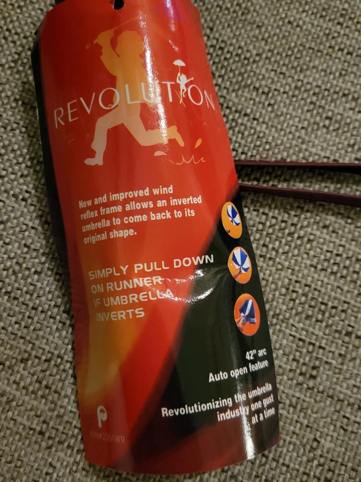 Borgoña Nuevo Paraguas Revolución Y Estuche KODA Kentucky Órgano Donantes Afiliados Foto 2 de 4