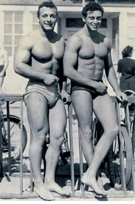 Pair of smooth European body builders 1950s gay man's collection 4x6 | eBay