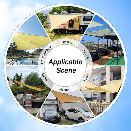 Waterproof Shade Sail Patio Awning Outdoor Garden Pool Sun Canopy Shelter Cover - Picture 7 of 21