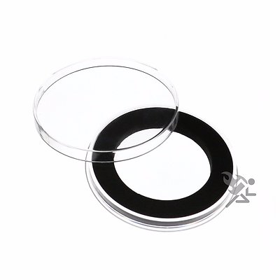 Air-Tite Brand Y45mm Black Ring Coin Capsule Holders Qty: 5