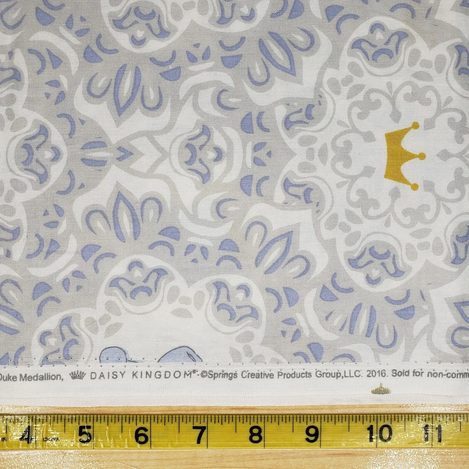 Tela Daisy Kingdom Duke Medallion CP61578 Blanco Gris Floral Elefante 65" x 43" Foto 4 de 4