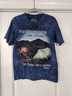 Camiseta The Mountain Mosquito Talla Pequeña Azul Tie Dye Dalí Llama Cita S/S - Imagen 1 de 4