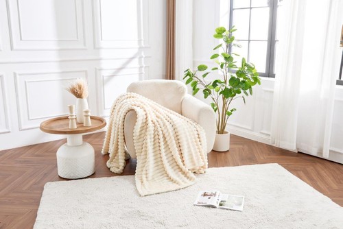 Osum Chunky Cord Ribbed Throws Soft Large Fluffy Cosy Sofa Bed Settee Blankets - Picture 13 of 38