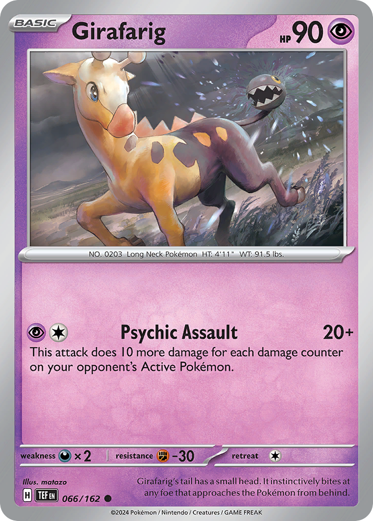 Girafarig 66/162 Common | Temporal Forces | Pokemon Card | eBay