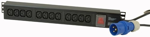 POWERDATA TECHNOLOGIES 12 Way IEC C13 PDU with 16A Commando Plug Vertical Rack - 第 1/1 張圖片