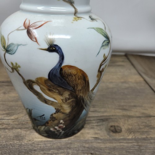Franklin Style Porzellan Vase mit Goldrand Vogel Design 26 cm hoch Made in Spain - Bild 2 von 6