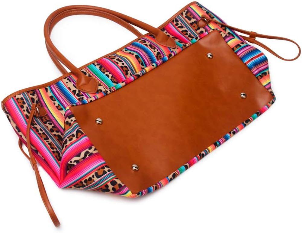 Large Women Tote Handbag Multicolored Striped Shoulder Consuela Bag