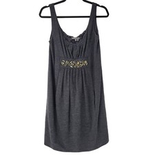 Vince Gray Dress Womens Size Small Wool Sleeveless Rhinestones Pockets
