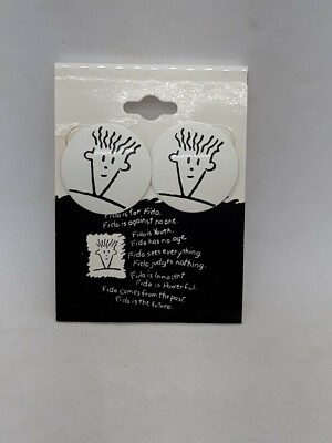 Vintage New 1985 Iconic FIDO DIDO Post Stud Earrings NOS 