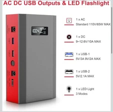 Portable Power Bank with AC Outlet, 65W 110V Portable Laptop Charger Battery