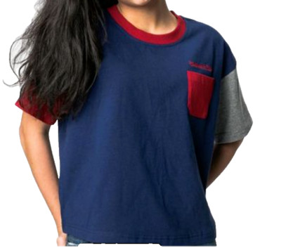 Mitchell & Ness Colorblock Pocket T Shirt Single Stitch Blocked Crew Neck Sz XL