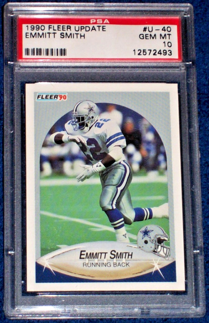 1990 Emmitt Smith rookie #U-40 Fleer Update PSA 10 Dallas Cowboys