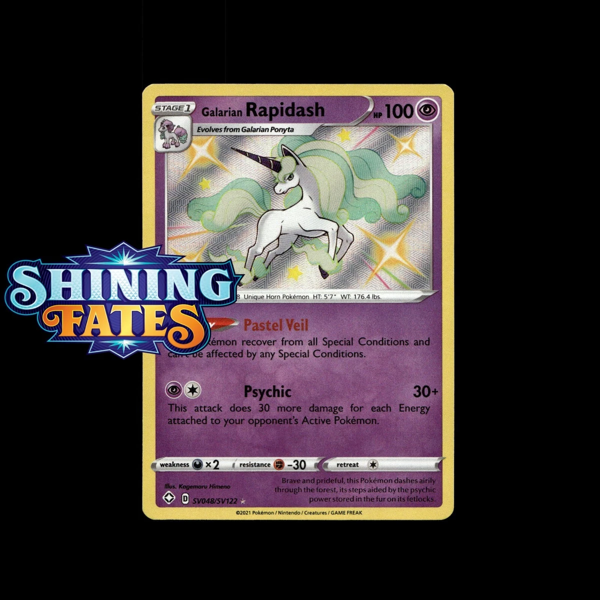 galarian rapidash pokemon card value PSA 10 Galarian Rapidash V s6h 075/070 SR