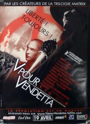 V FOR VENDETTA - WACHOWSKI / PORTMAN - VERY RARE LARGE ROLL MOVIE POSTER
