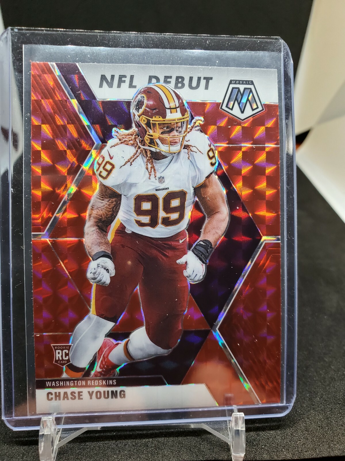 Chase Young 2020 Panini Mosaic Red Prizm RC Rookie SP NFL Debut Insert