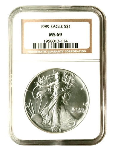 1989 American Silver Eagle $1 Gem Brilliant Uncirculated NGC MS69